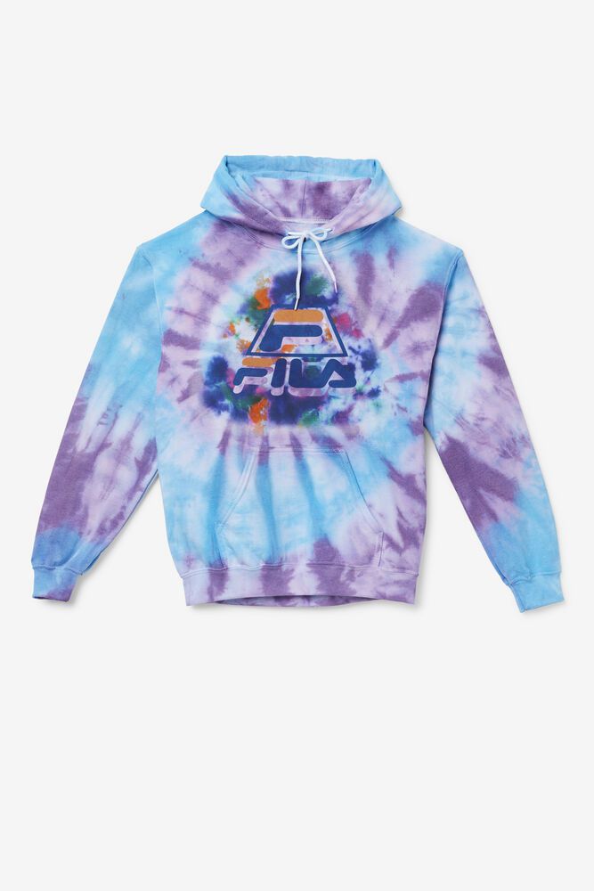 Fila Tie Dye Icon Hoodie Blue - Mens - 24168PBDW